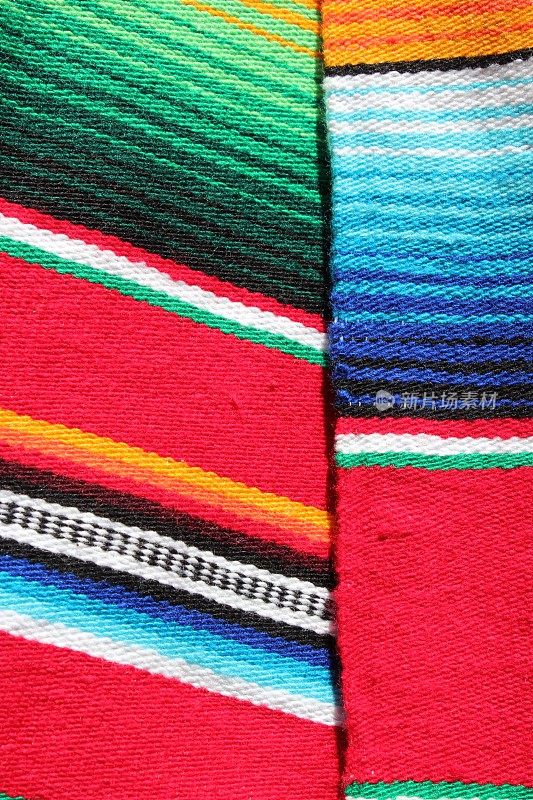 雨披墨西哥cinco de mayo地毯serape节日传统的墨西哥背景与条纹复制空间玛雅毯子最小简单-股票，照片，照片，图像，图片